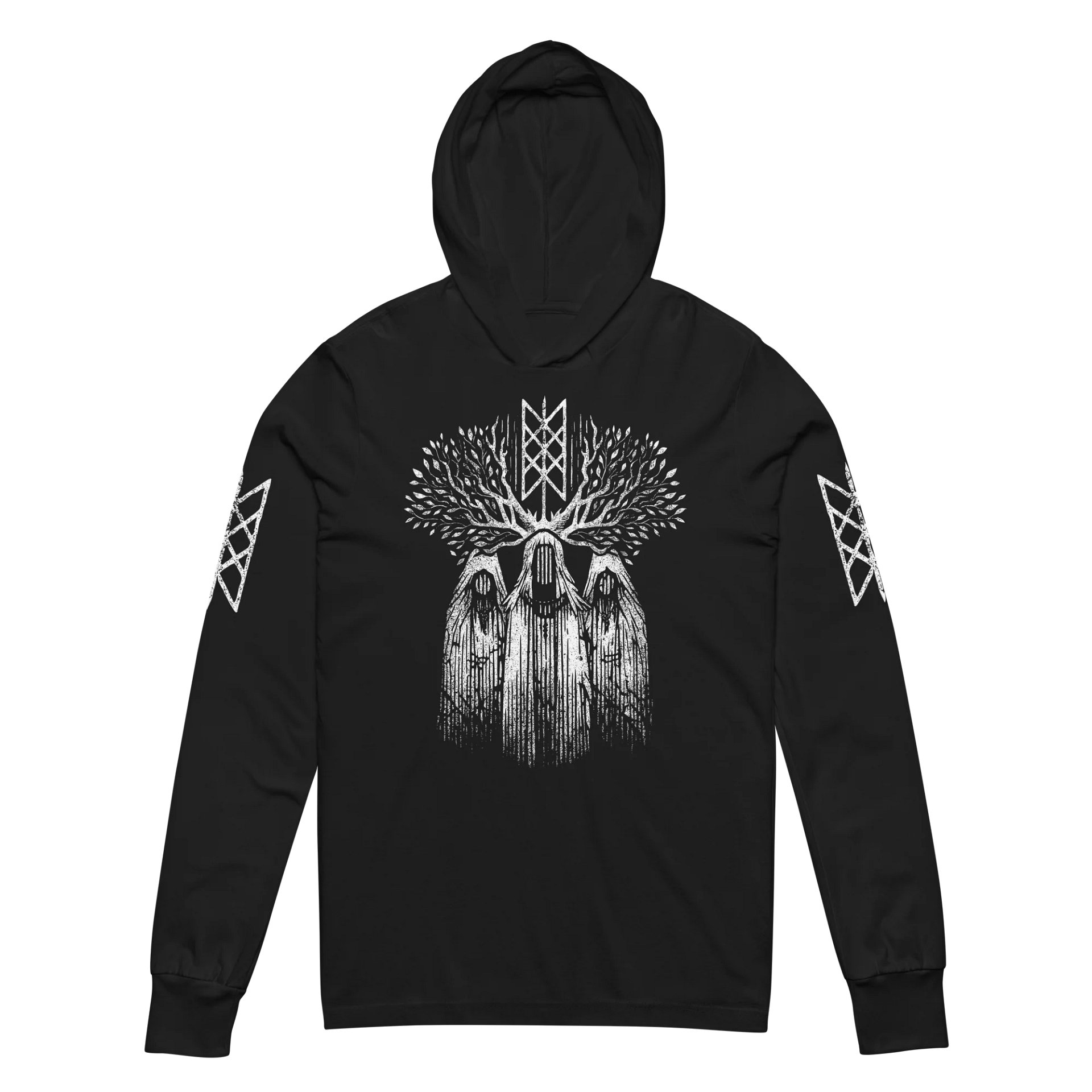 Weavers of Wyrd Hooded Long Sleeve Tee with Sleeve Prints product image (14)