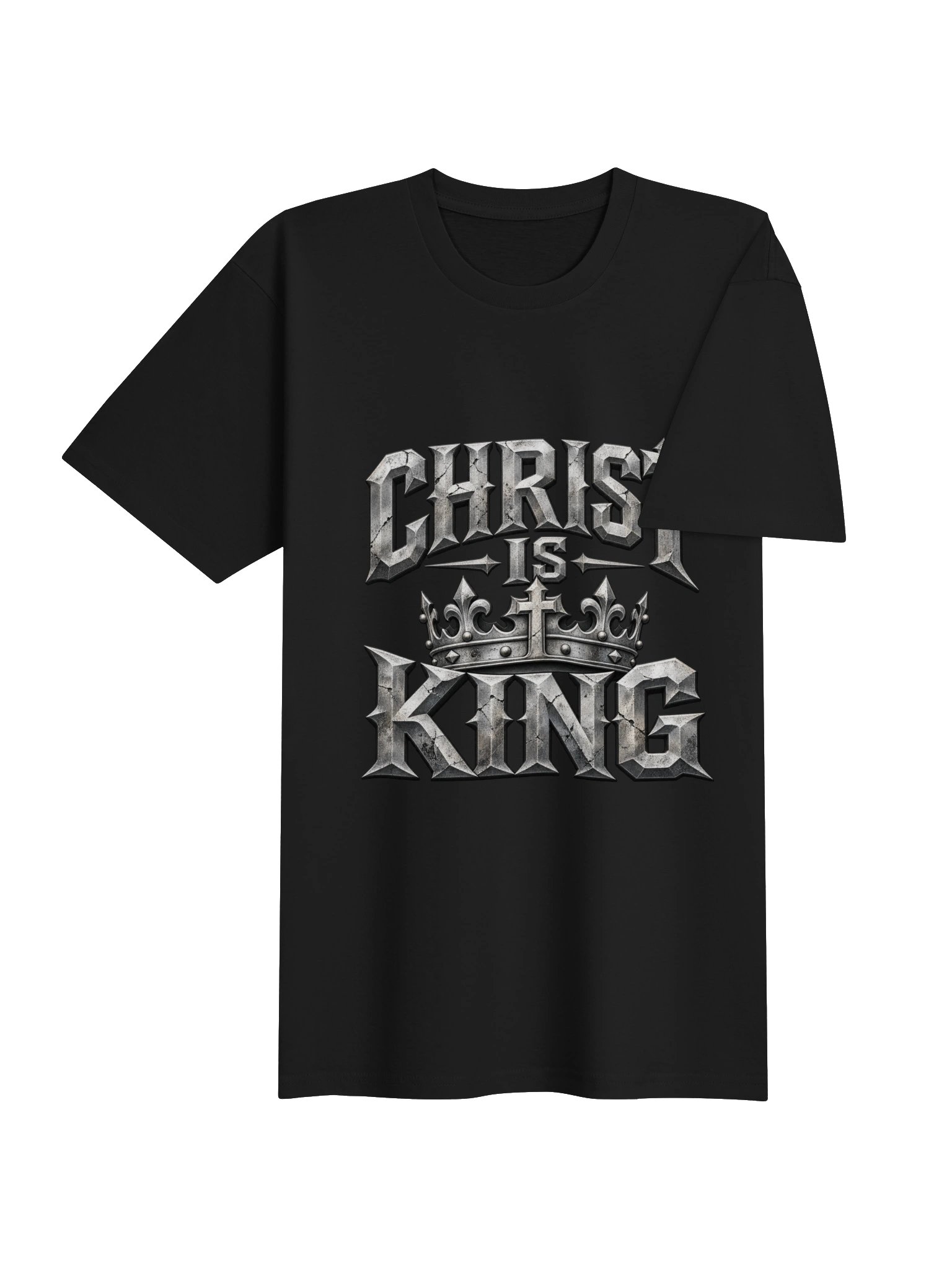 Men's Christ Is King Christian T-Shirt – Bold Crown & Cross Faith Tee product image (8)