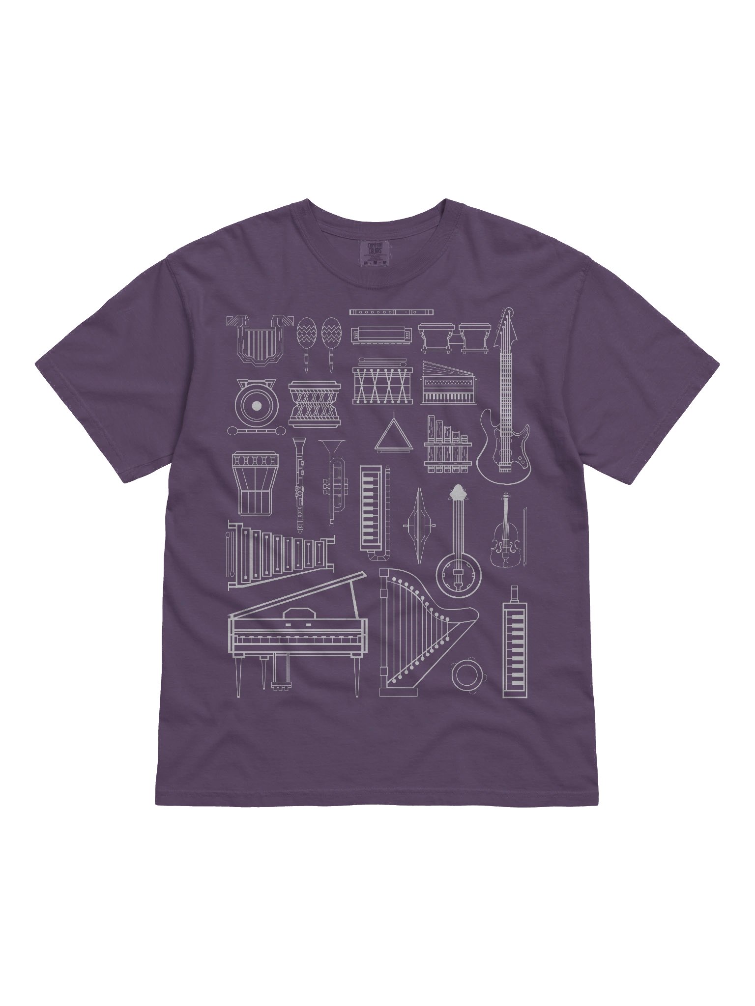 Vintage Musical Instruments Shirt – Retro Music Graphic Tee with Classic Instrument Illustrations product image (61)