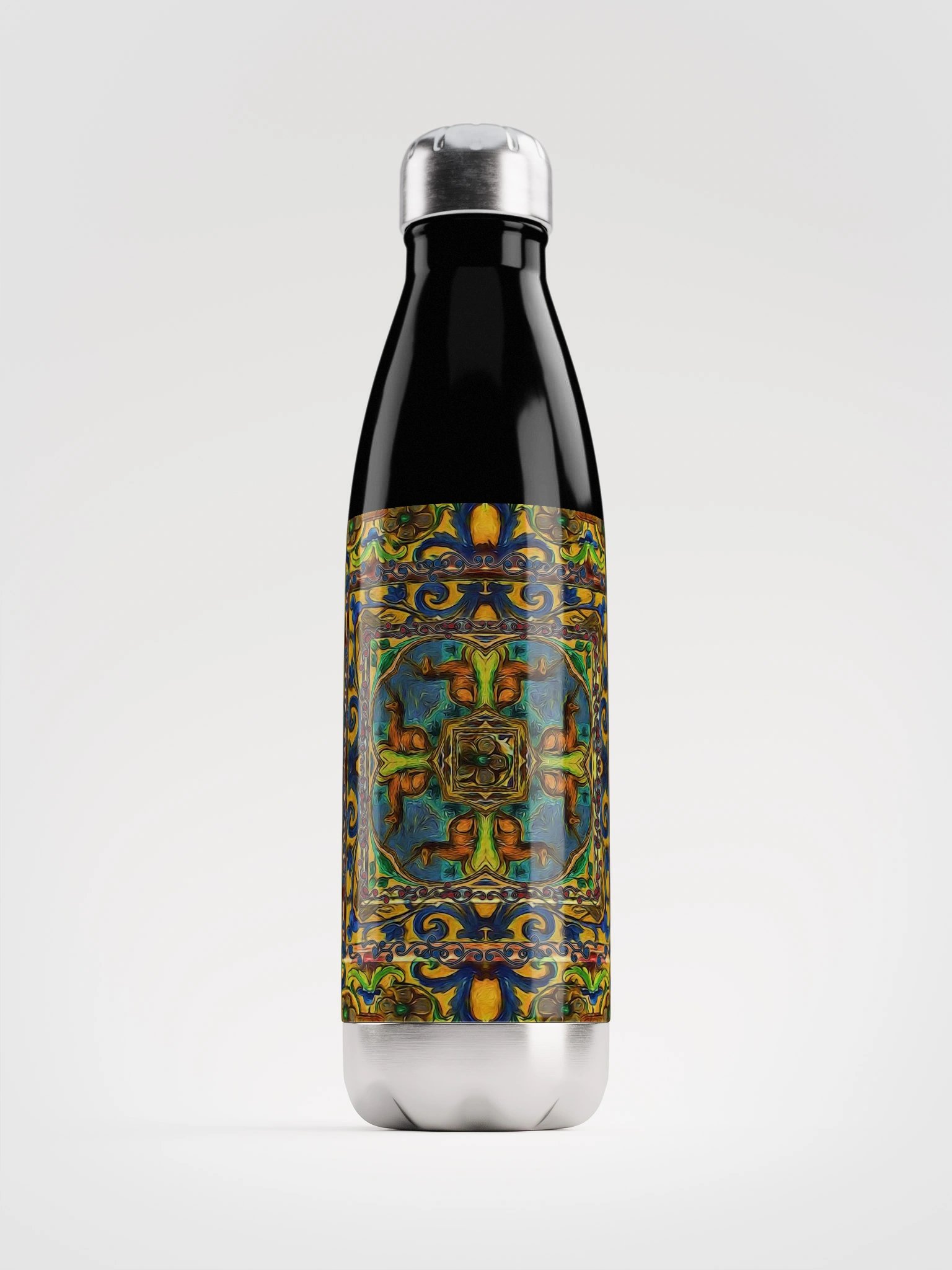 Medieval Unicorn Kaleidoscope Water Bottle product image (1)