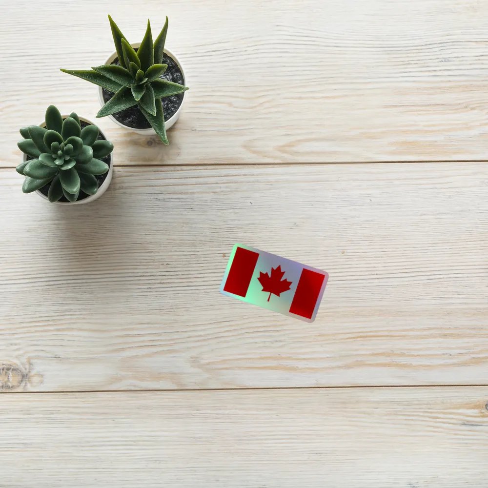 Canadian Flag Holographic Sticker product image (8)