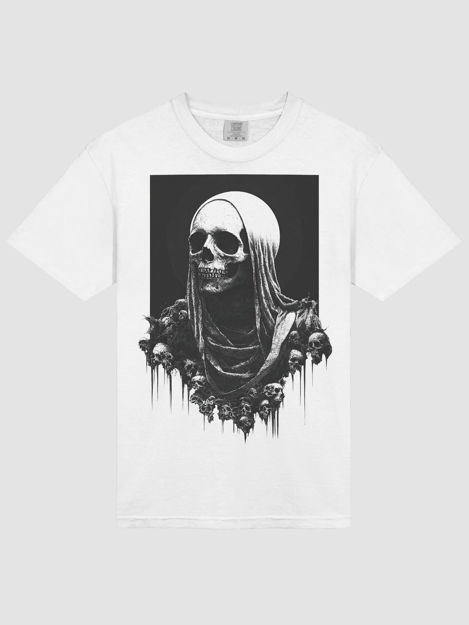Skeletal Portrait Frame White Short-Sleeve Graphic T-Shirt product image (3)
