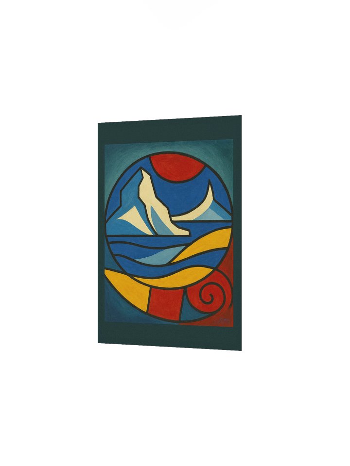 Greenland Reverie – Scandinavian Art Style Poster - Abstract Landscape in Vivid Primary Colors product image (2)