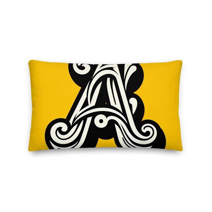 Swirling Sunshine Decorative Pillow | Ai Design initial A product image (2)