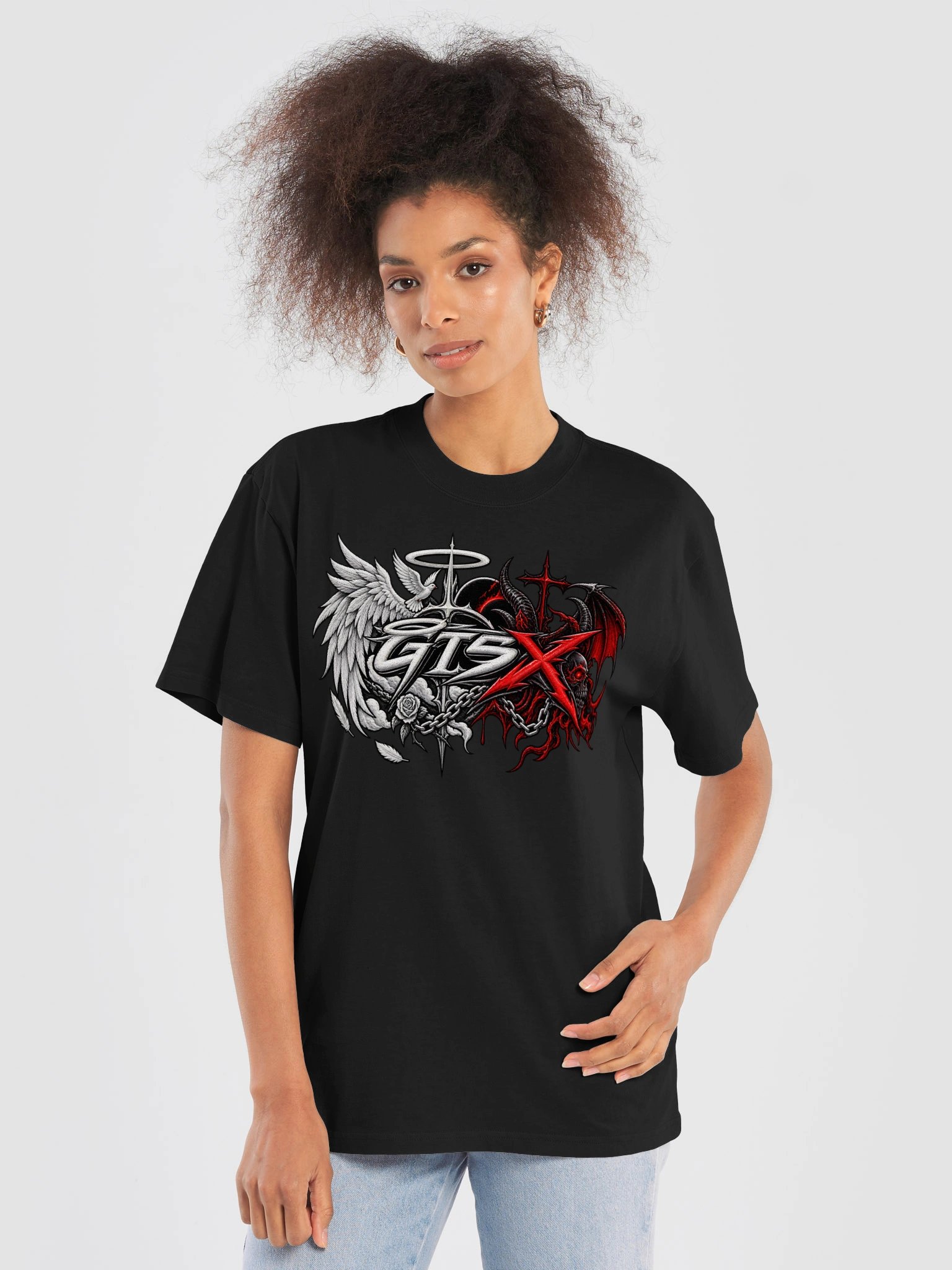 GTSX Duality Angels & Demons Oversized Faded Tee product image (5)