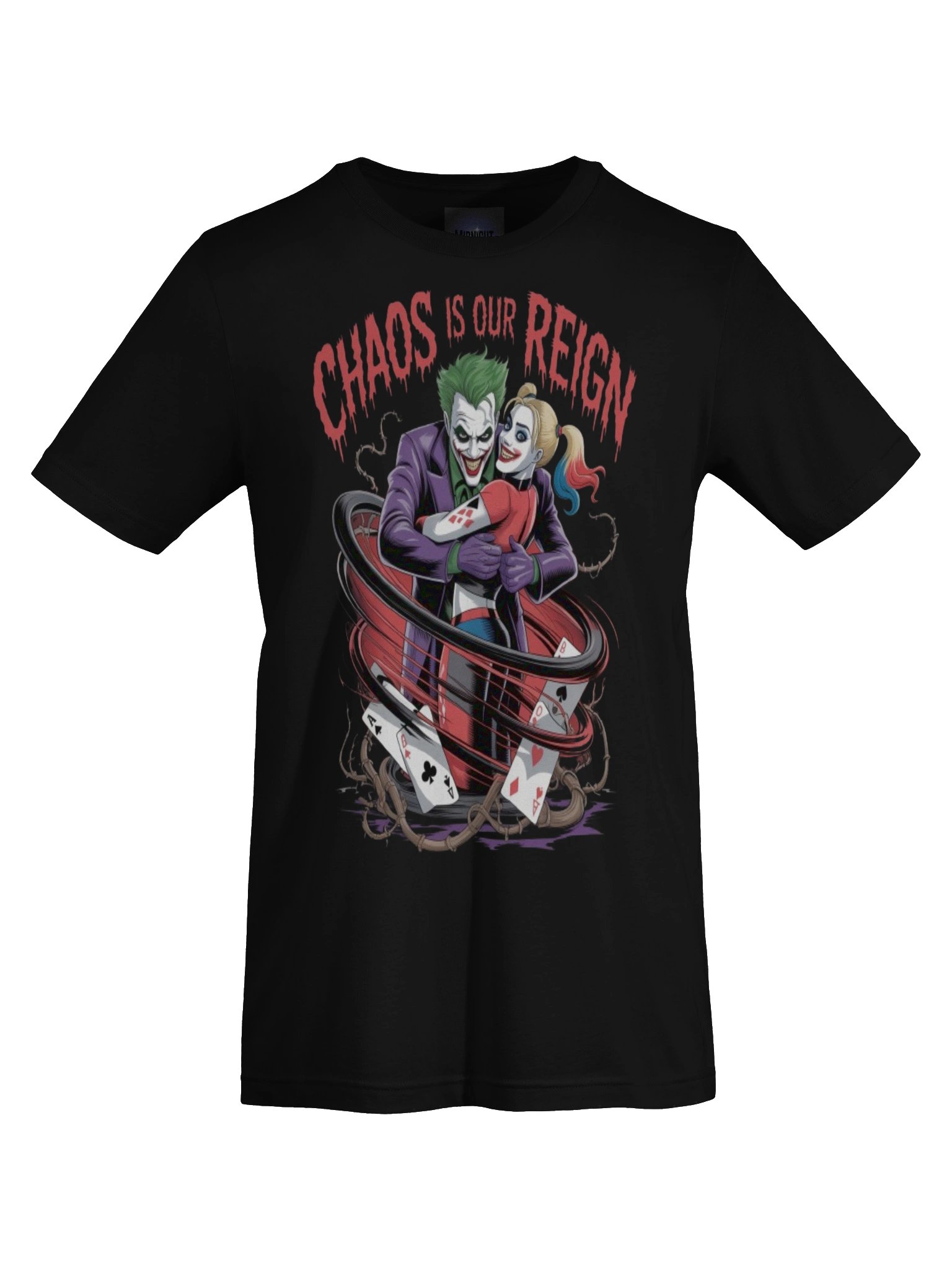 Chaos is Our Reign: Joker and Harley Quinn's Whirlwind Wager Graphic Tee product image (1)