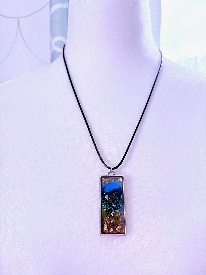 MFD-00239 | 🌊 Slice of the Sea | Handmade Resin & Sand Pendant Necklace | Coastal Charm Jewelry by Monique Faella Designs™ product image (2)