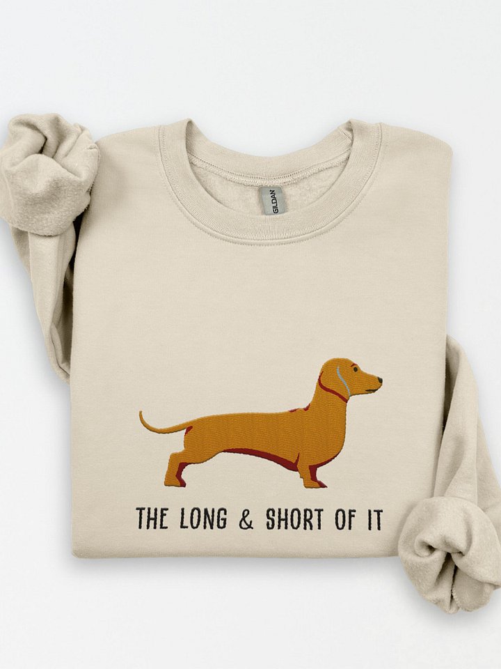 The Long and Short of It Sweatshirt (Embroidered) of a Dachshund(Tan) product image (1)