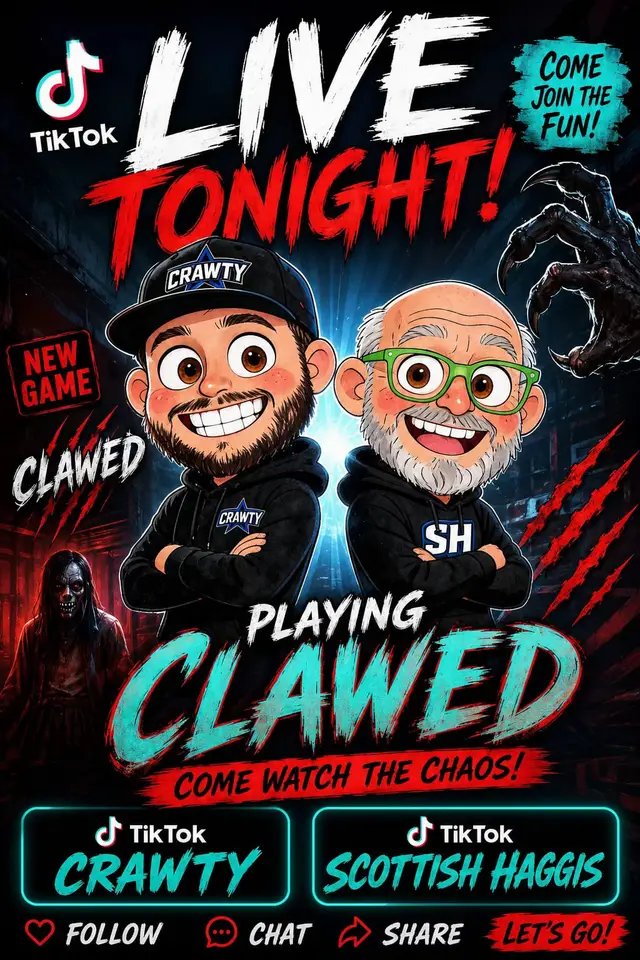 🦖 CLAWED — NIGHT 2! 😱 We’re heading back into the jungle tonight… and after Night 1, I’m not sure we’re ready for what’s waiting out there! 👀 Can we survive another night? Or are we getting eaten? 😂 🔴 LIVE TONIGHT 📱 TikTok — @Crawty / @Scottish haggis  🎮 Twitch — Crawty Come hang out, watch the chaos and help me survive! 🦖💀 #Clawed #ClawedGame #HorrorGaming #GamingTikTok #TikTokLive 