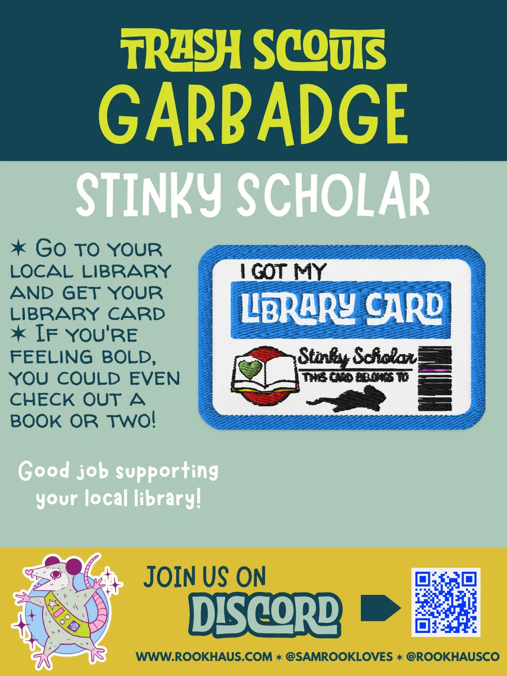 Trash Scouts GARBADGE: STINKY SCHOLAR - Embroidered Badge product image (2)