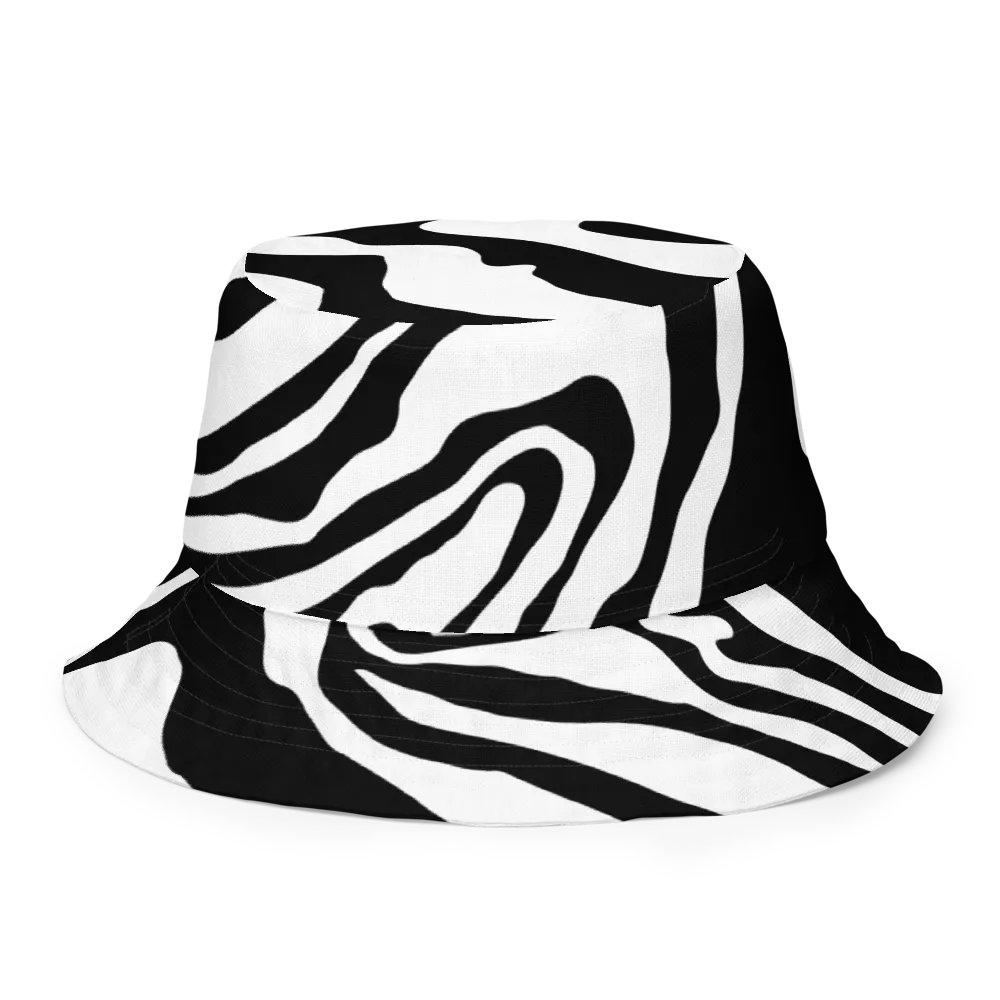 Flowing B/W Monochrome Reversible Bucket Hat product image (8)