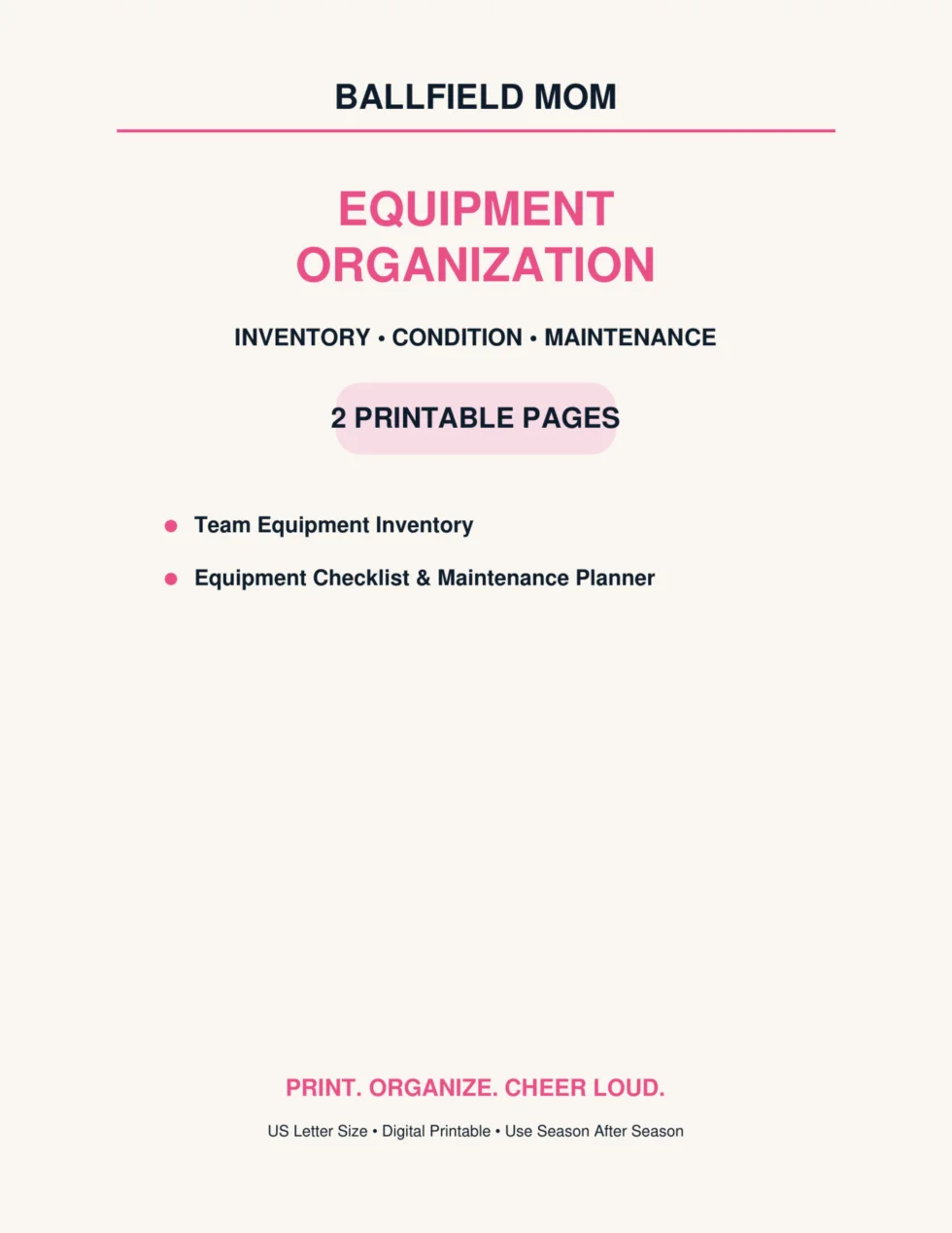 Equipment Organization Bundle | Printable PDF product image (1)