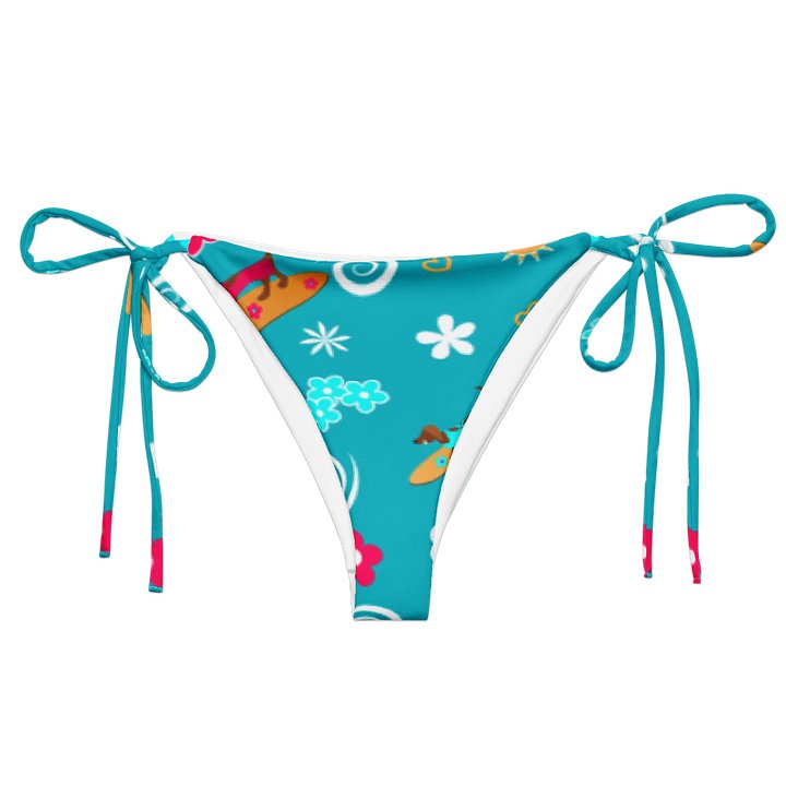 Surfing Dachshund Pattern String Bikini Bottom product image (1)