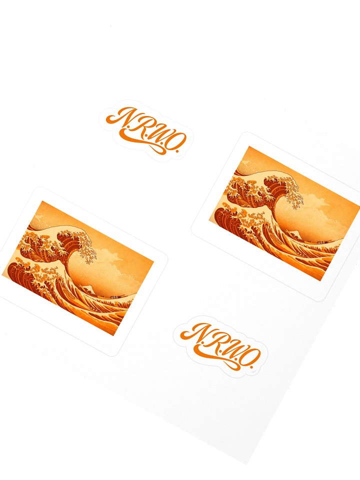 Orange Hokusai Kiss Cut Stickers product image (2)