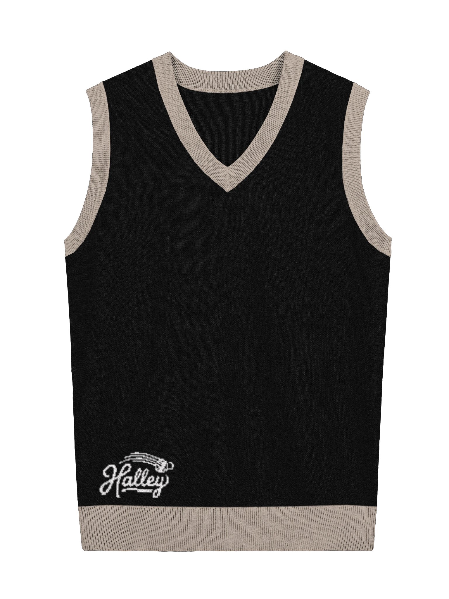 Black Knitted Vest V Neck product image (2)