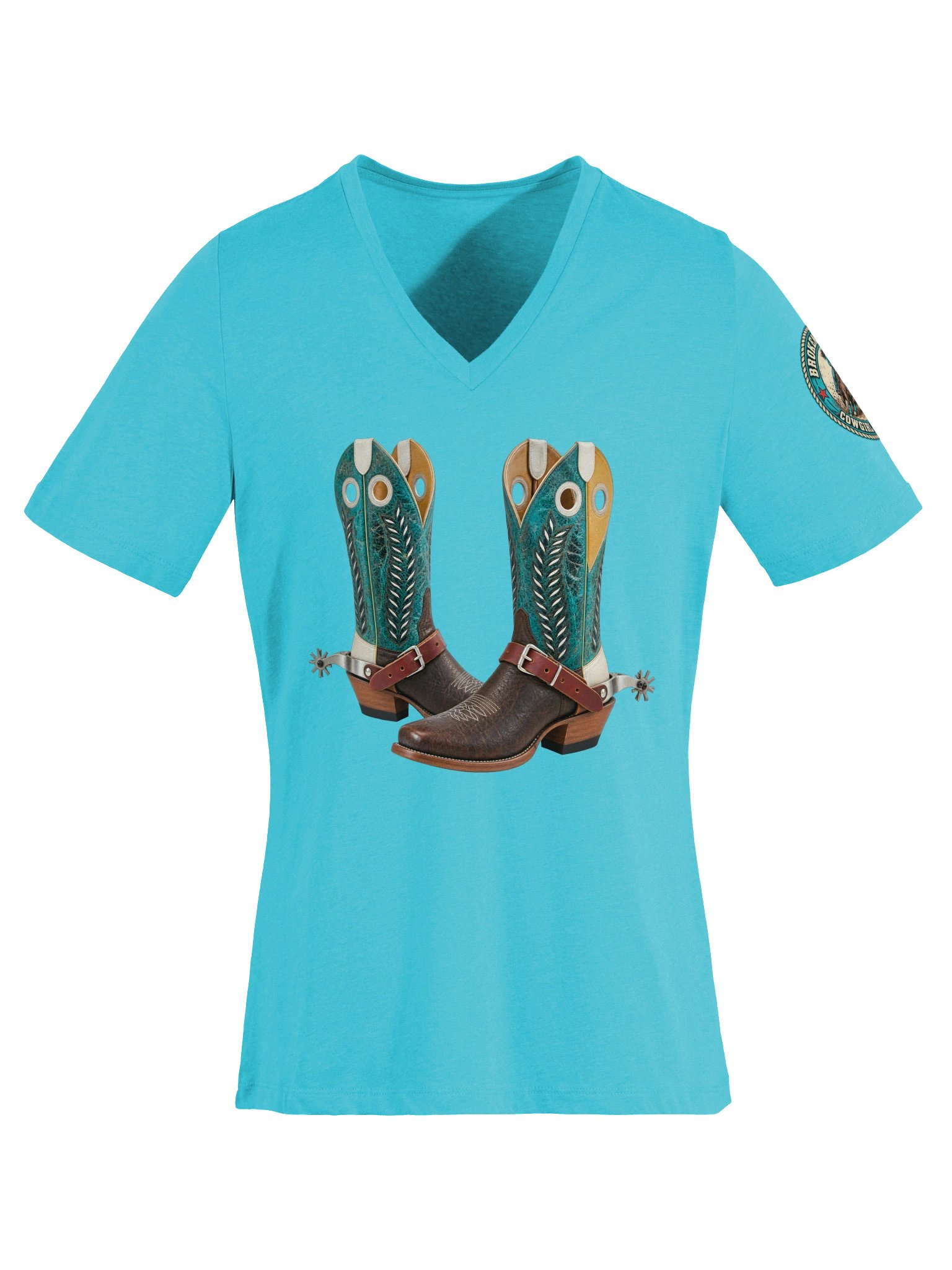 Turn & Burn Barrel Racing V-Neck T-Shirt | BROKEN RODEO™ product image (67)