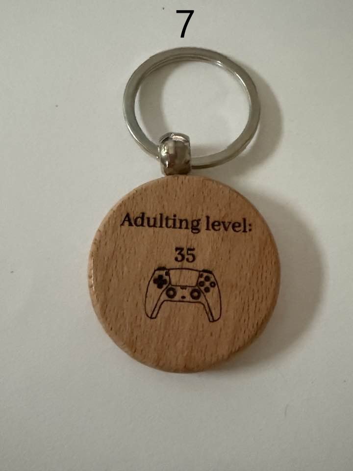 Milestone Birthday Wooden Engraved Keychains | Age 21–70 | Handmade Gift for Him or Her (2) product image (7)