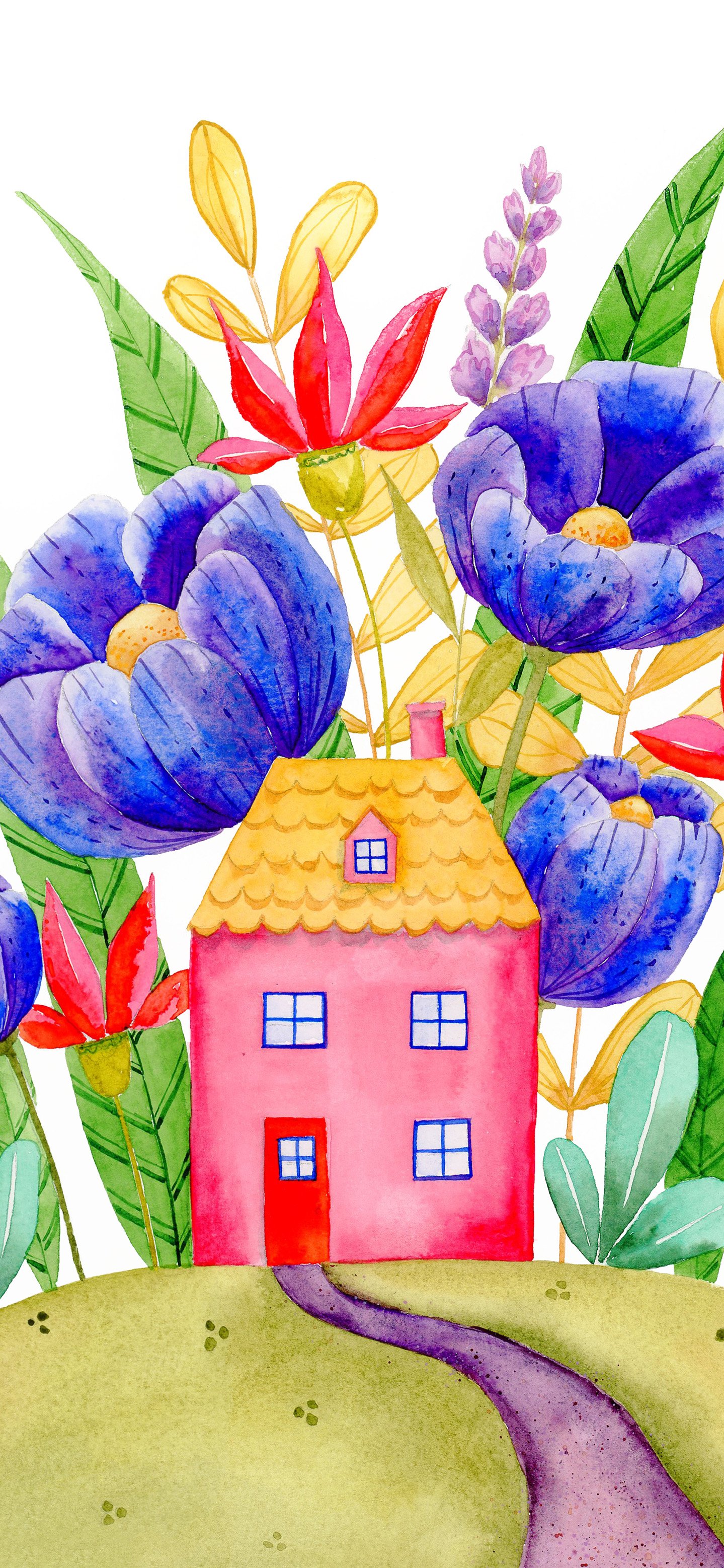 The Bloomhouse Phone Bundle - 8 Original Watercolor Phone Wallpapers product image (10)