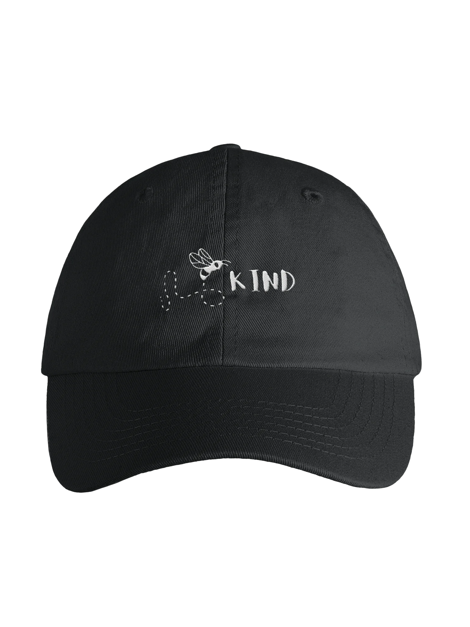 Youth “Bee Kind” Cap | Adjustable Black Cotton Twill Hat product image (1)