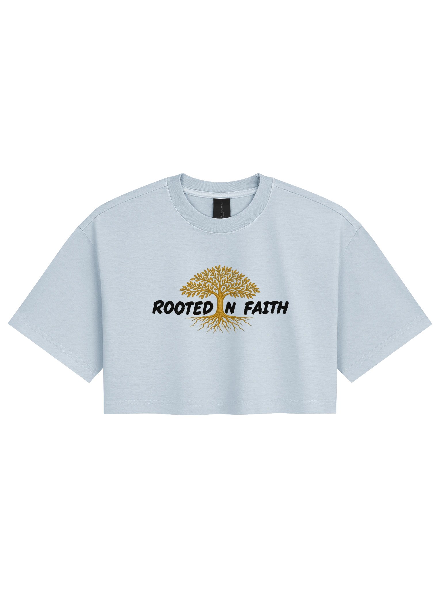 Rooted in Faith Women’s Crop Tee product image (1)