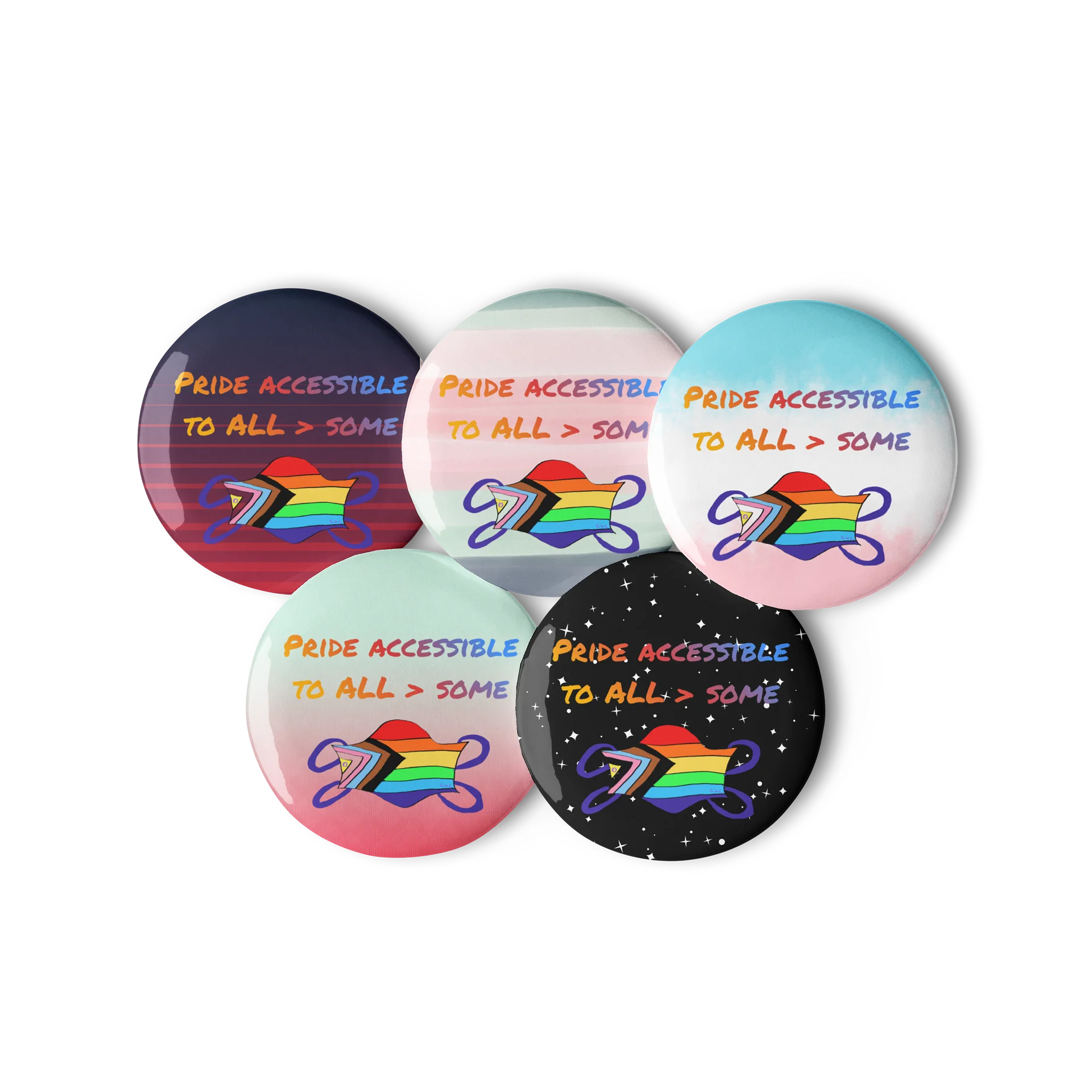 Pride Accessible To All > Some buttons 5 pack product image (2)