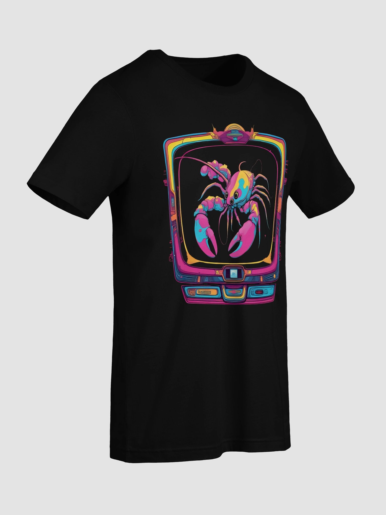 Lobster Static Glitch T-Shirt | RGB Neon Glitch Lobster Streetwear Design Tee product image (10)