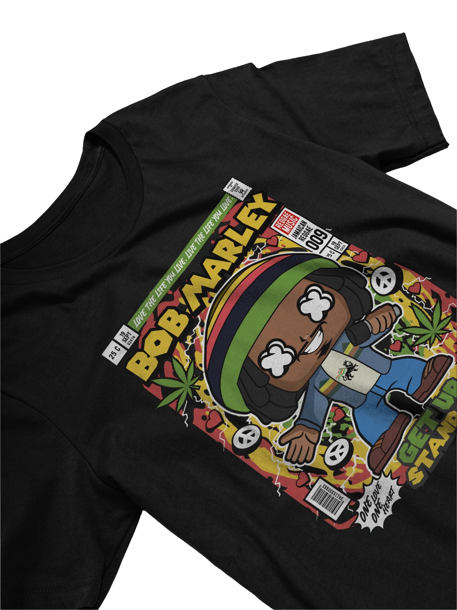 Vibrant Rasta Comic Beanie T-Shirt product image (3)