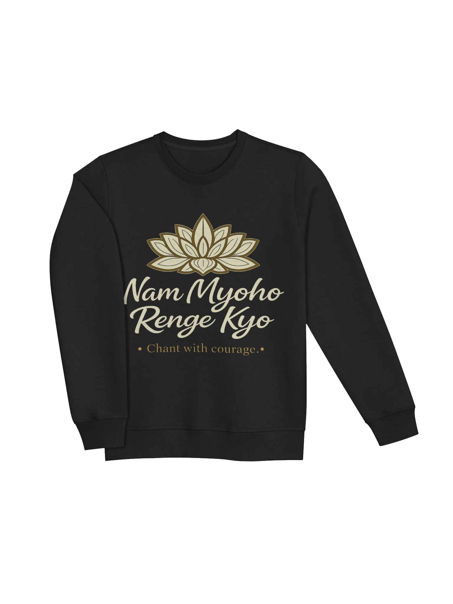 Gold Lotus Chant Sweatshirt — Nam Myoho Renge Kyo product image (6)