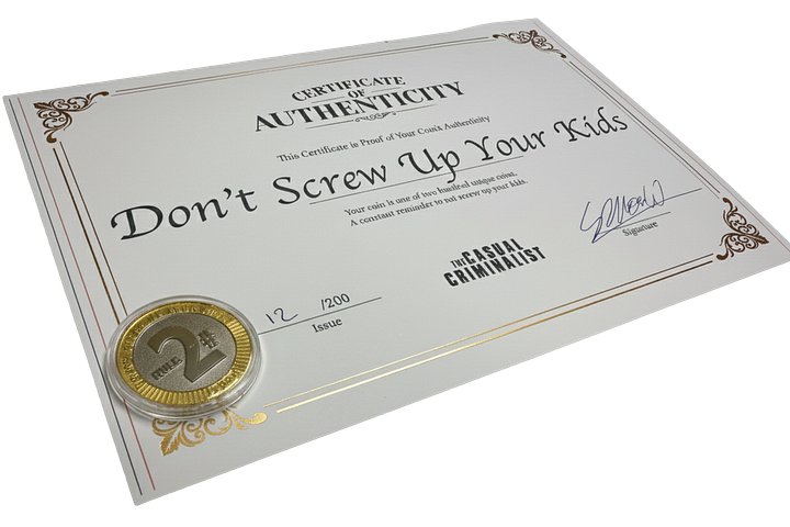 "Don't Screw Up Your Kids" Commemorative Coin – Limited Edition product image (1)