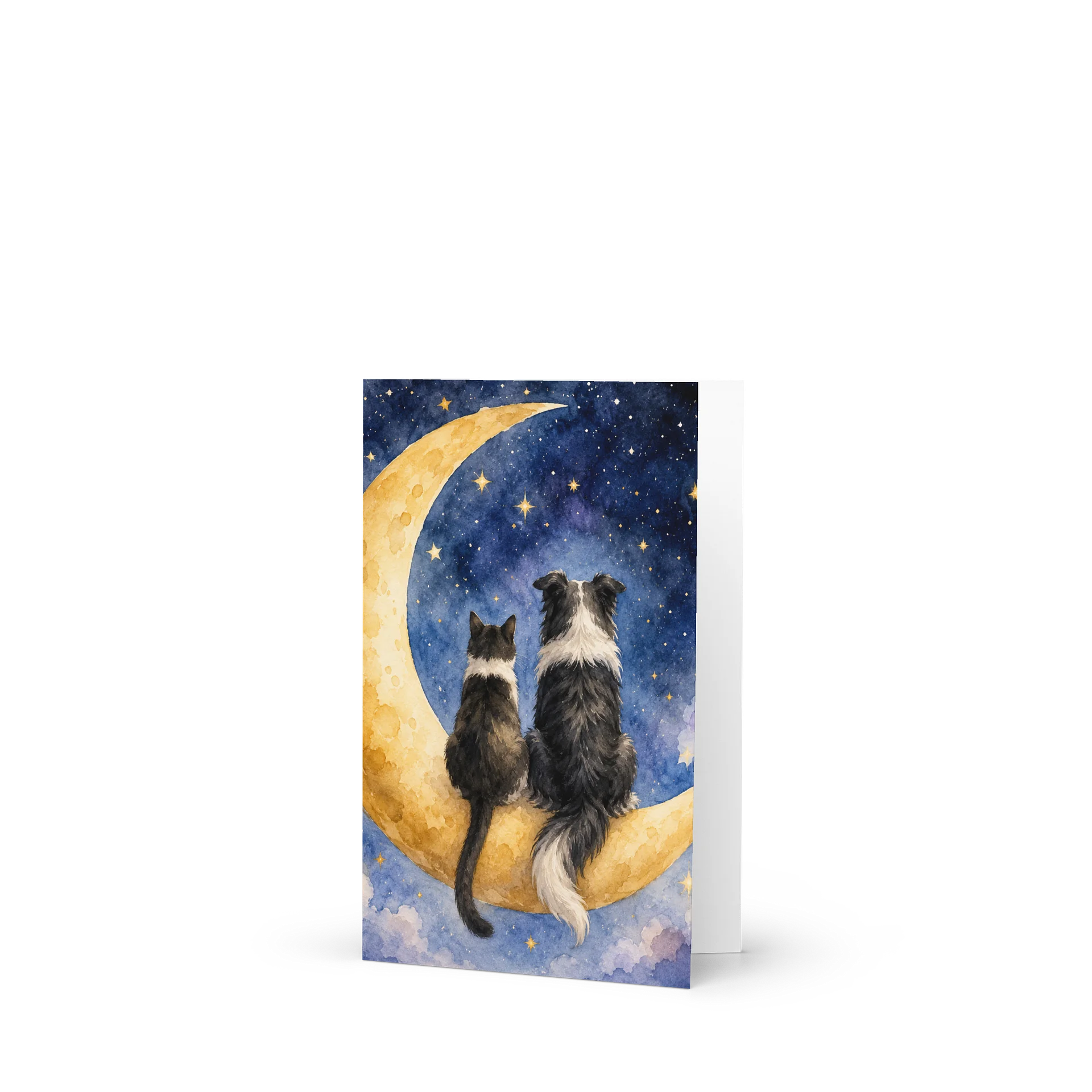 Cat and Dog Moon Greeting Card product image (1)