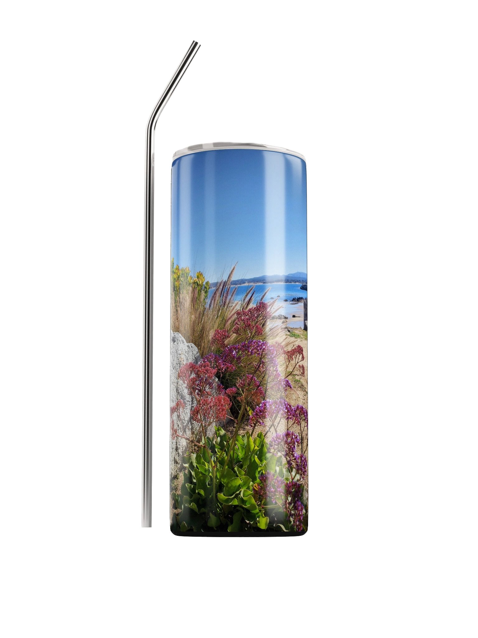 Purple Flowers by the Coast Stainless Steel Tumbler product image (1)