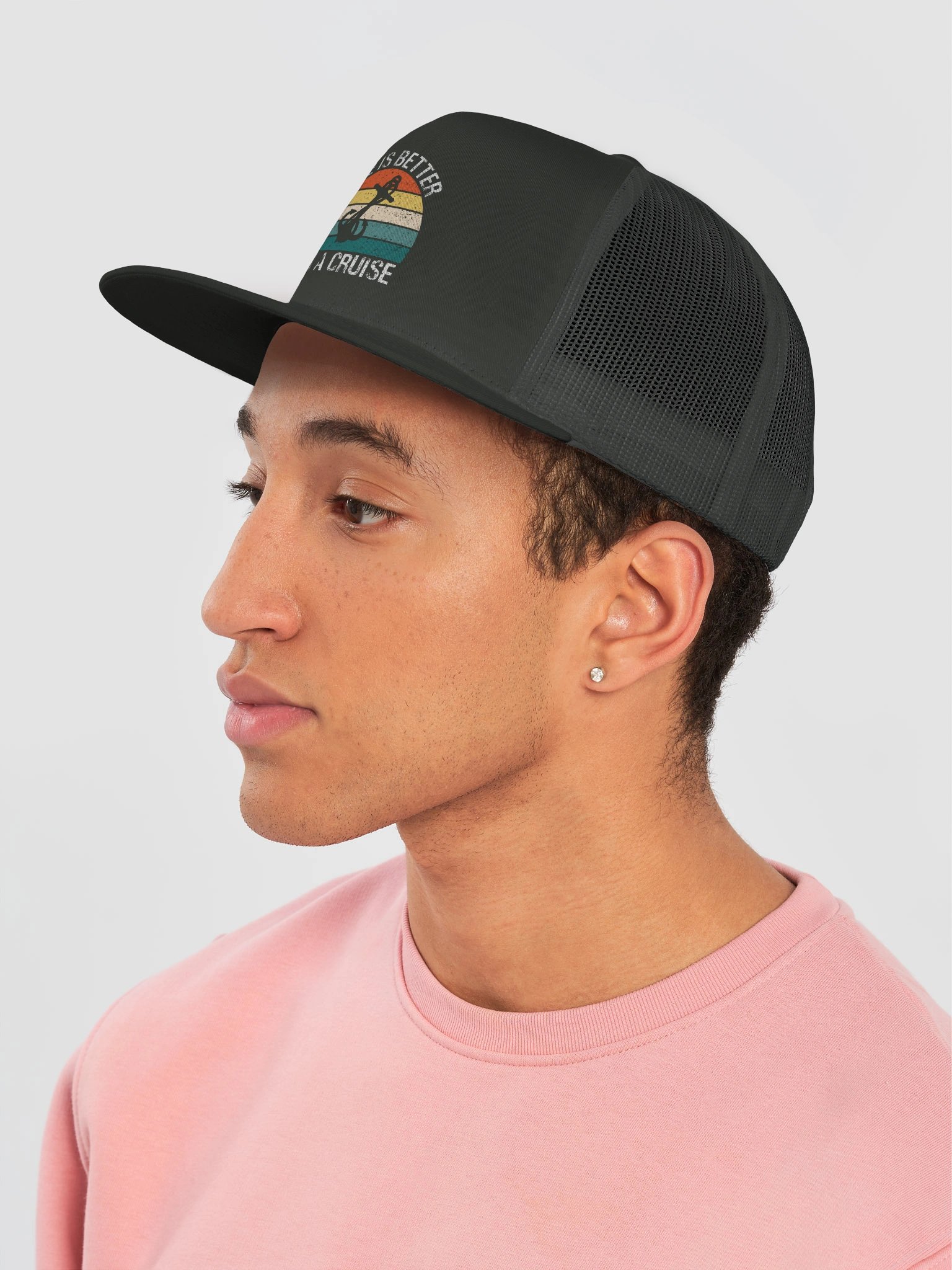Life Is Better on a Cruise Trucker Hat | Retro Cruise Vacation Cap product image (16)