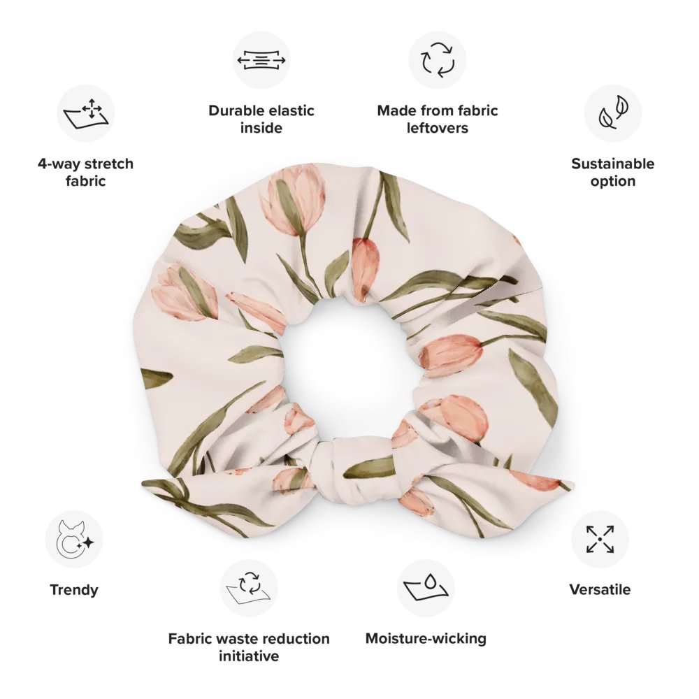 Scrunchie with pink tulips product image (12)