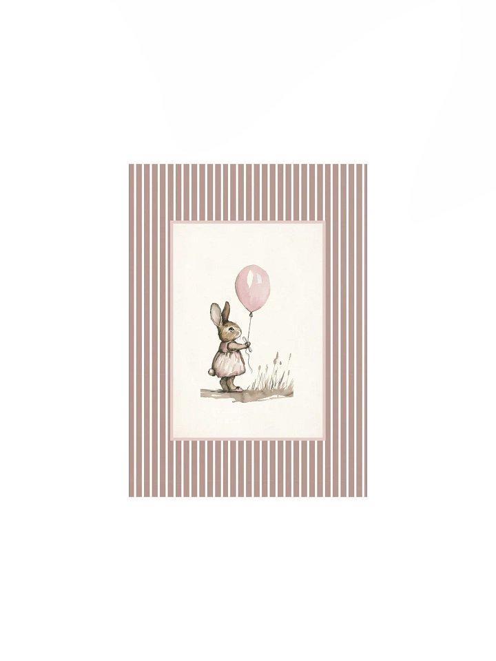 Vintage Pink Bunny Nursery Print product image (2)