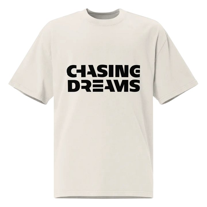 Chasing Dreams Premium Oversized Faded T-Shirt (black logo) product image (1)