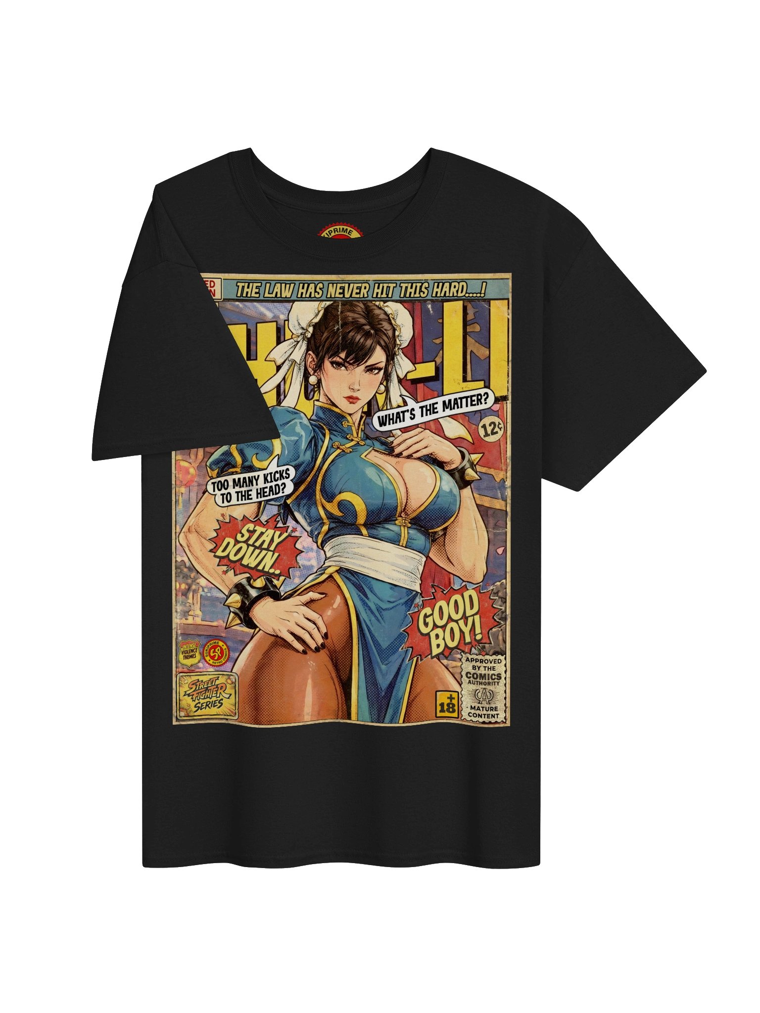 Chun-Li Comic Art Gaming T-Shirt product image (3)