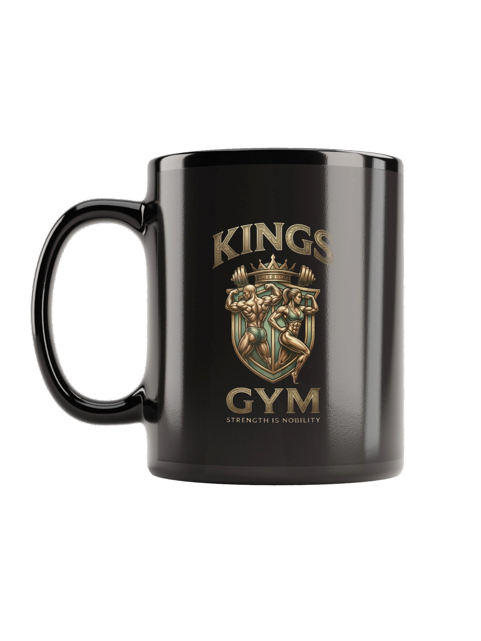 Kings Gym Mug - Black Glossy Bodybuilding Coffee Mug product image (1)