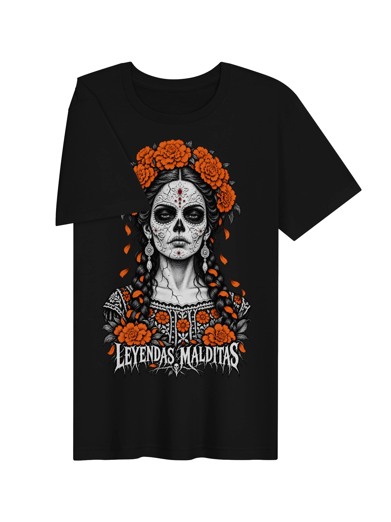 La Dama del Cempasúchil – Floral Sugar Skull Día de Muertos Design | Leyendas Malditas product image (3)