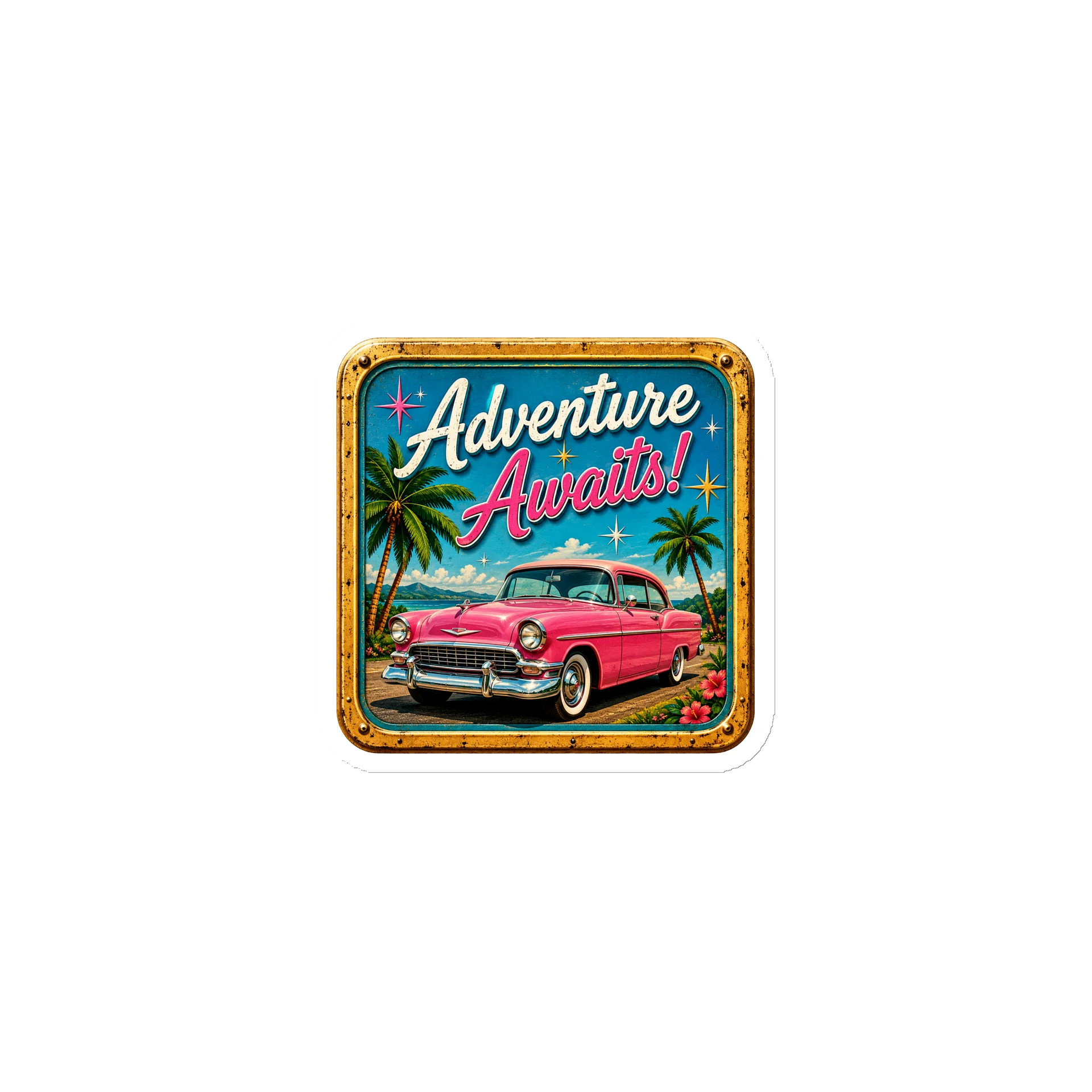 Adventure Awaits Retro Travel Magnet product image (1)