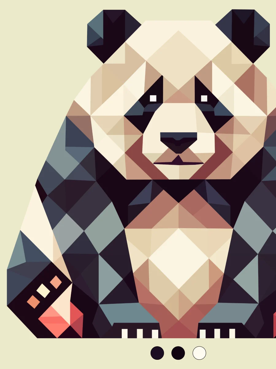 Free Geometric Panda PNG Art - Transparent Background, Low Poly Animal Illustration product image (1)
