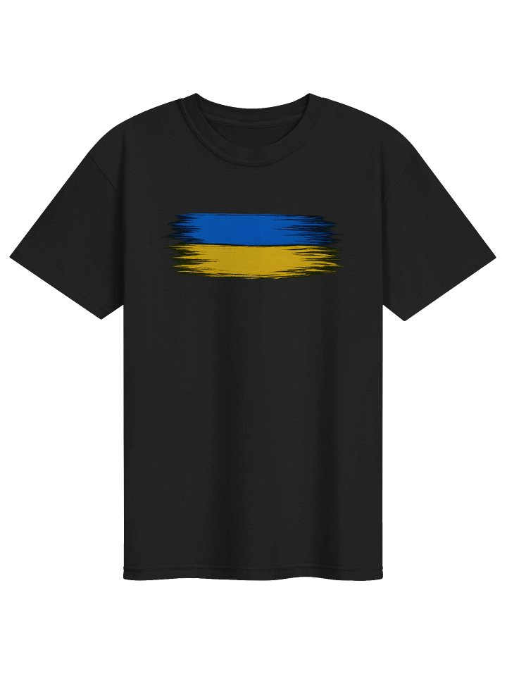 Man Comfort T-shirt Ukrainian Flag black product image (1)