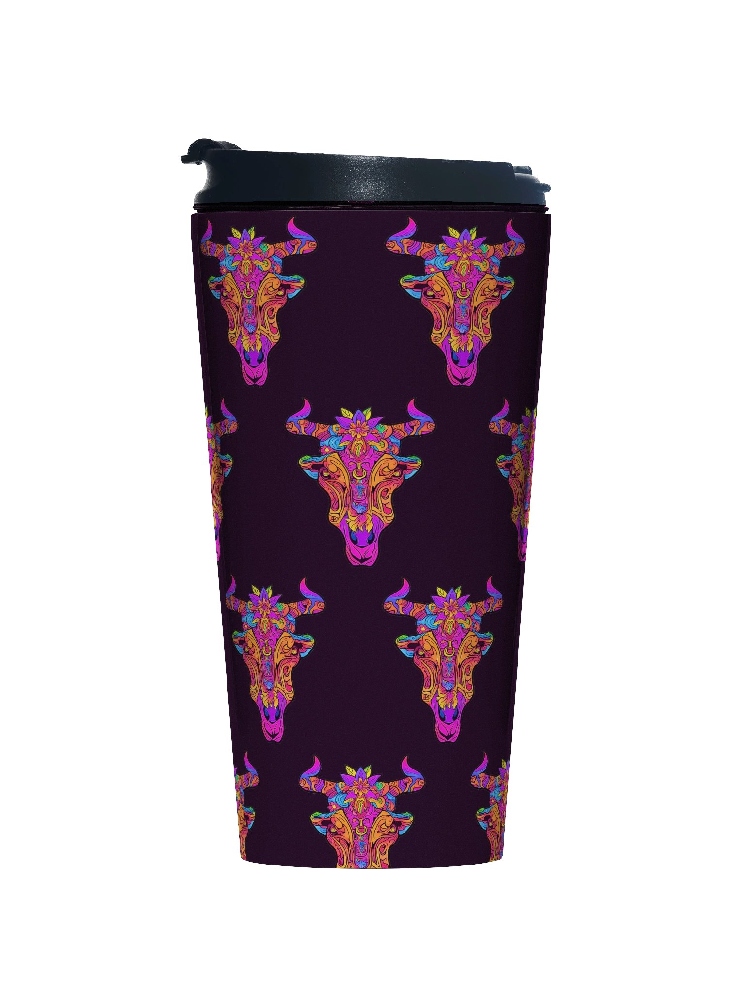 Neon Bull Skull - Stainless Steel Travel Mug product image (1)