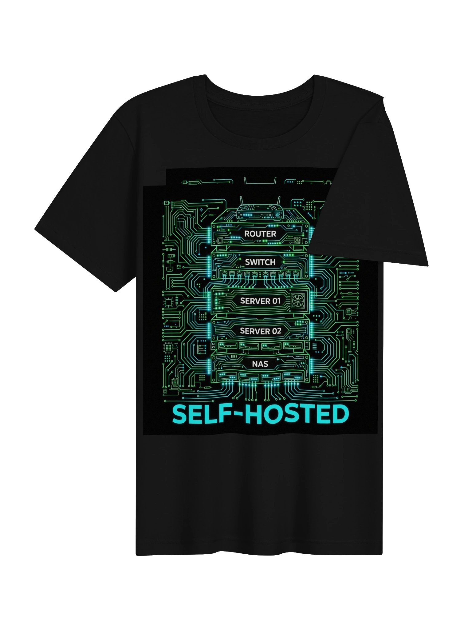 Self-Hosted Server Rack Tee product image (4)
