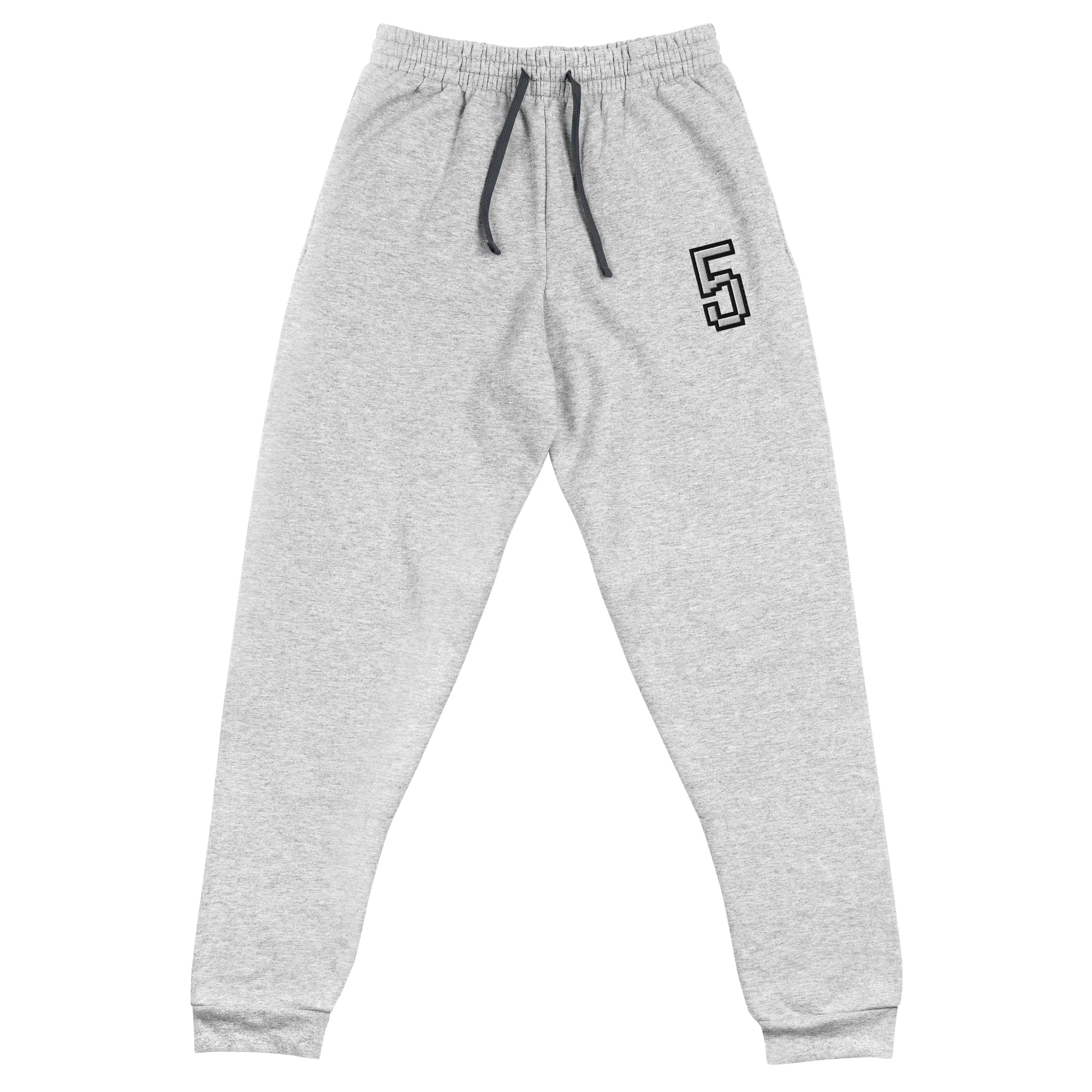 Grey Embroidered Pixel 5 Joggers (Unisex) product image (1)