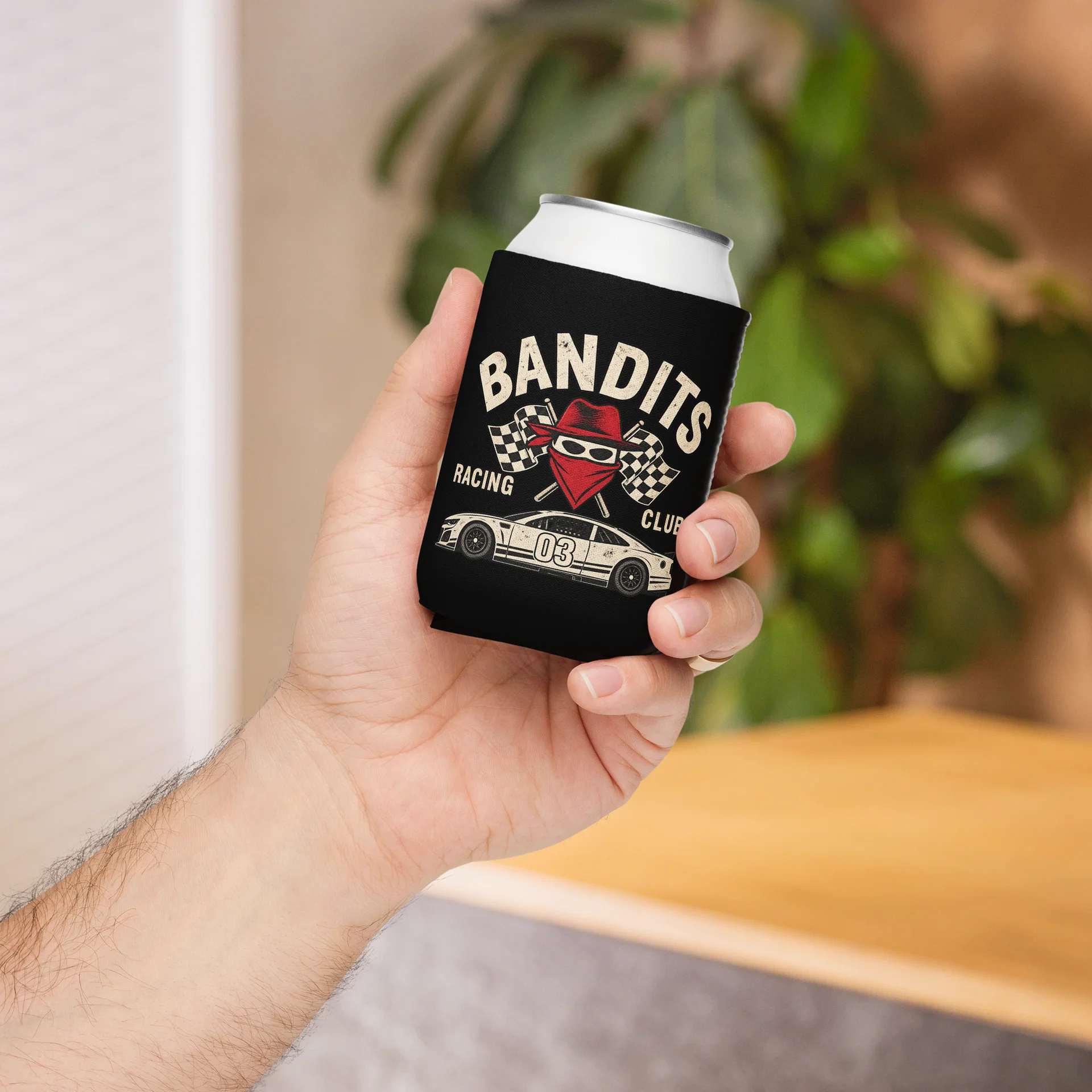 Bandits Racing Club Can Cooler | Sim Racing & Motorsports Koozie product image (4)