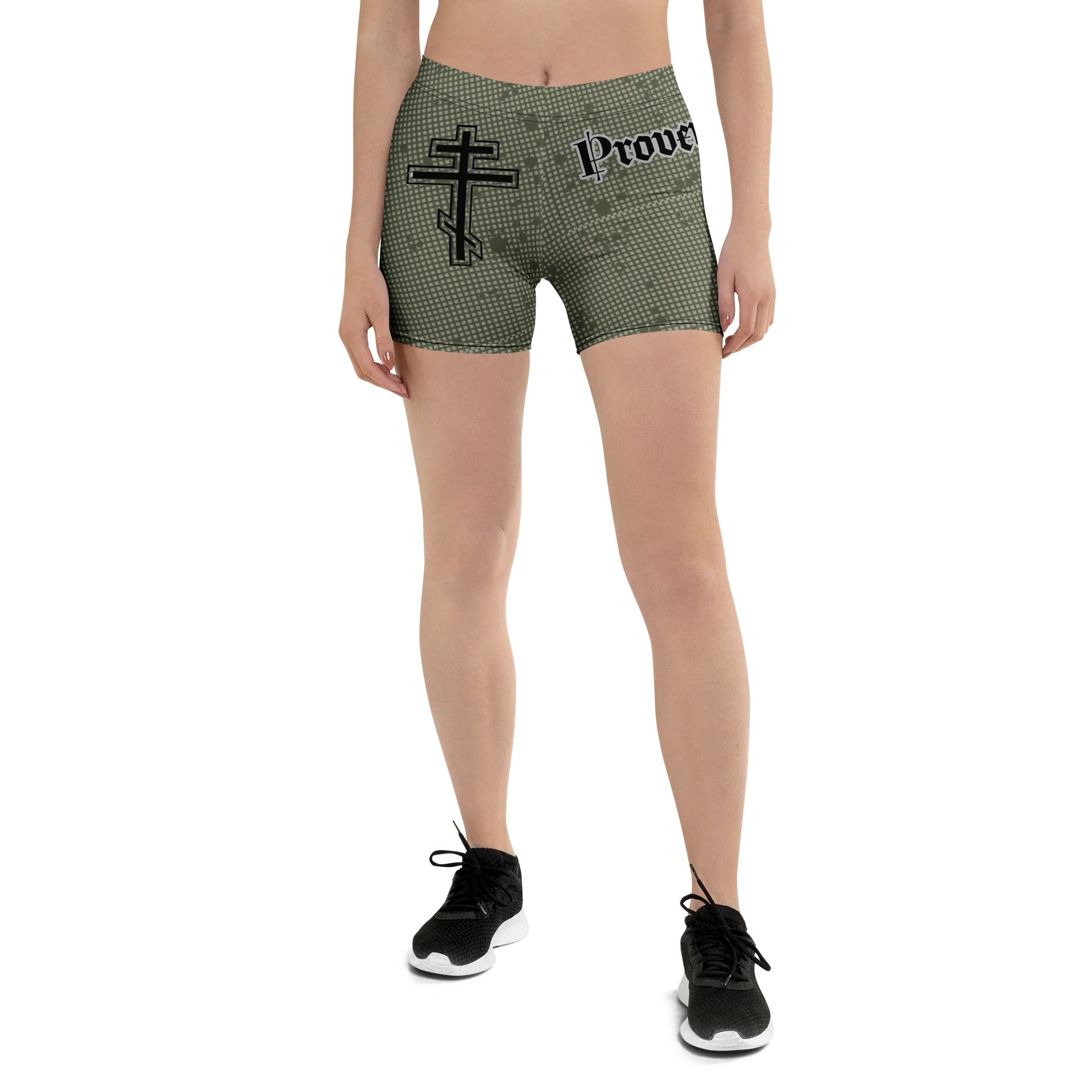 Faithful Camo: Proverb 3:25 Compression Shorts - Desert Night Camo product image (1)