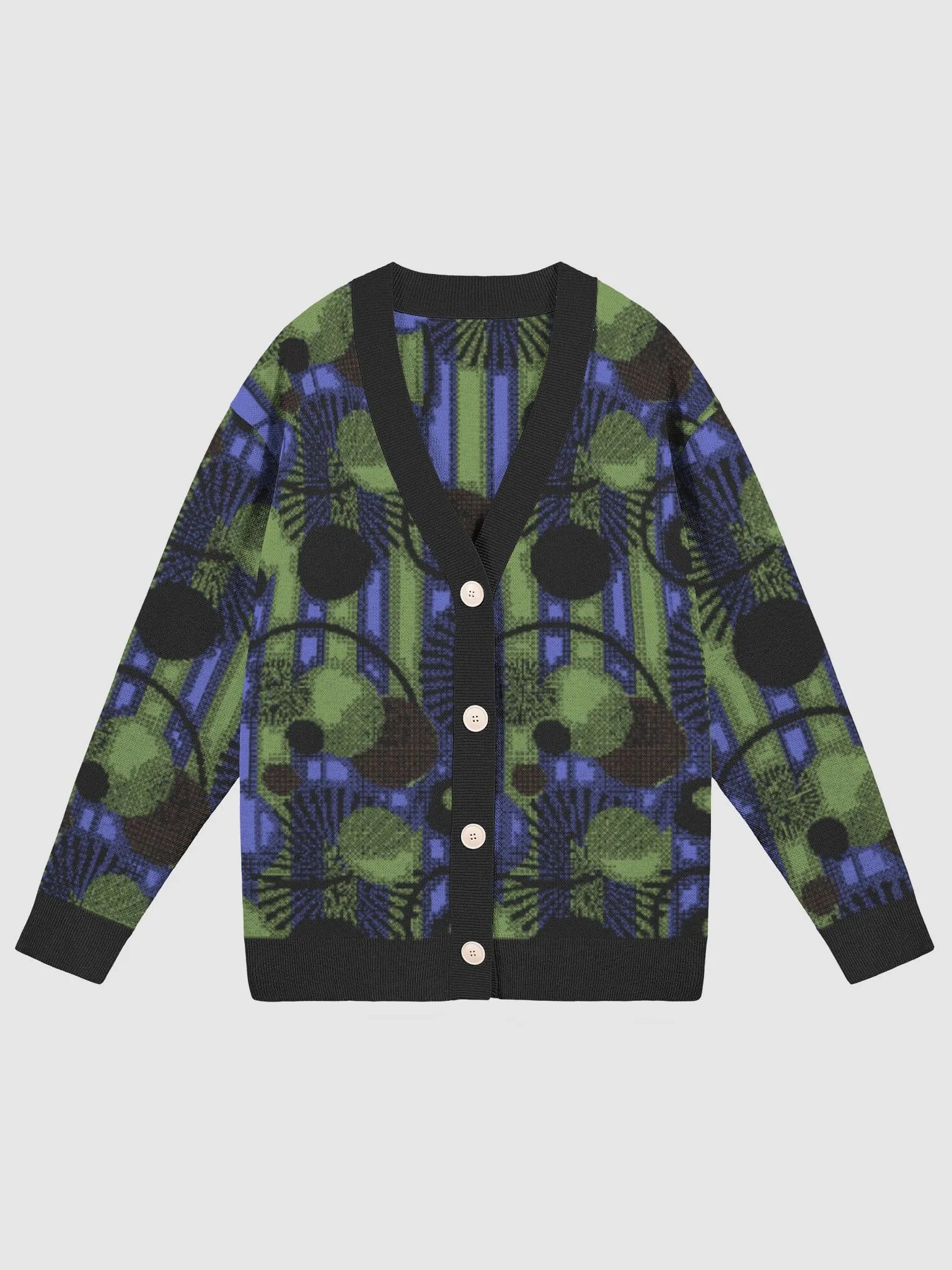 Blue Green Stripes and Dots Cardigan product image (3)