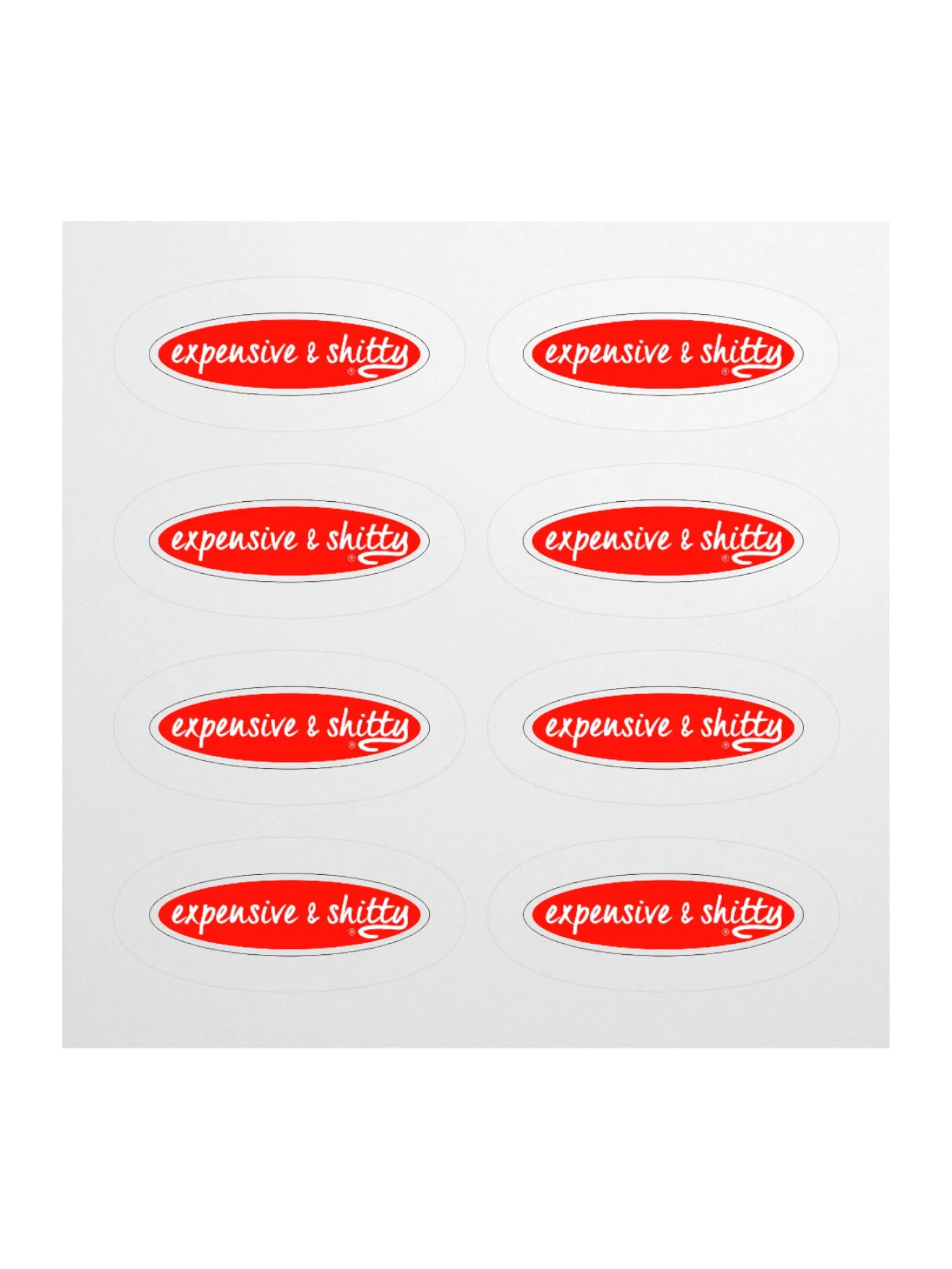 EXPENSIVE & SHITTY STICKERS (8-PACK) product image (1)