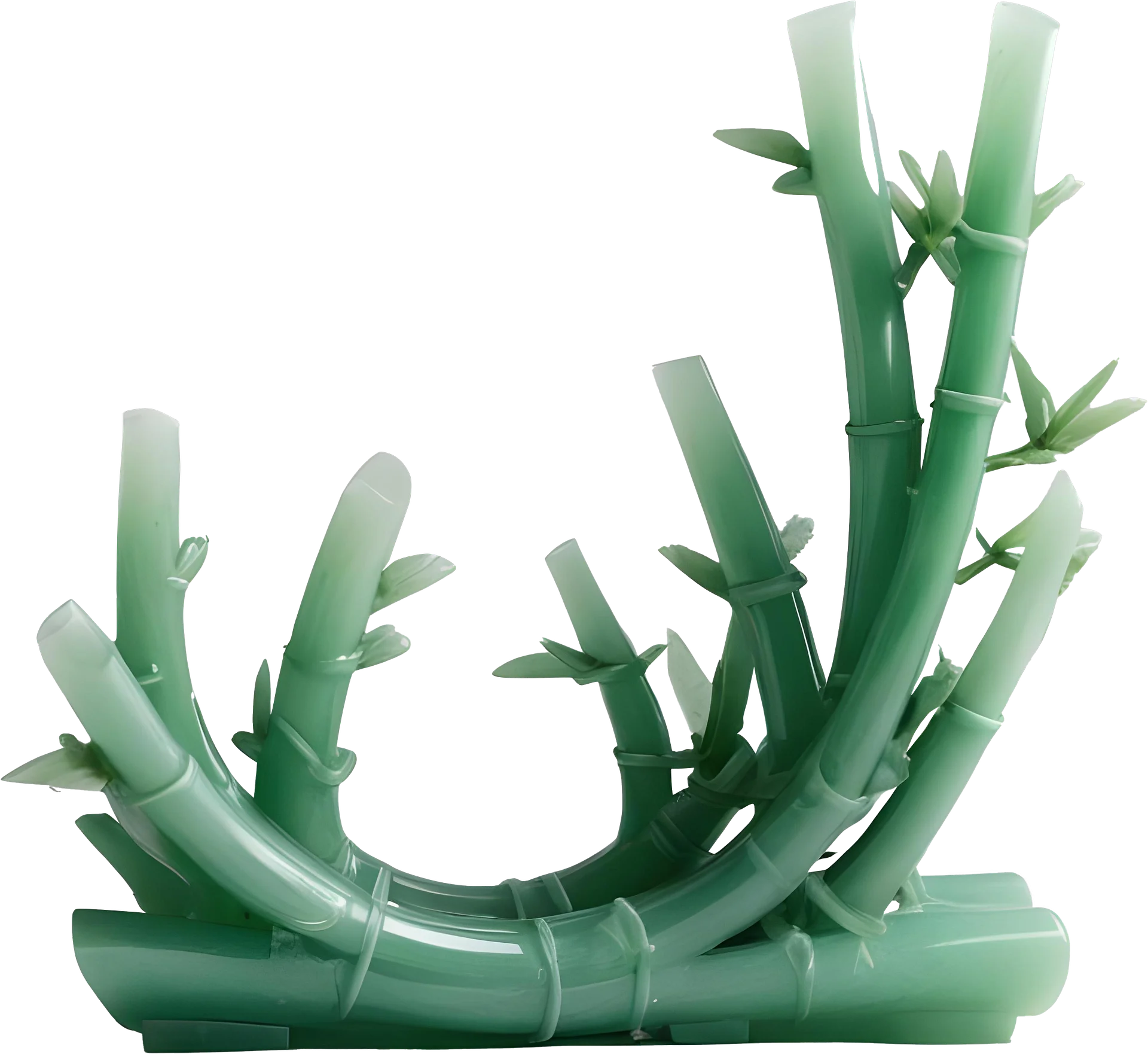 Jade Signature – Bamboo Sculpture in Green Jade PNG product image (1)