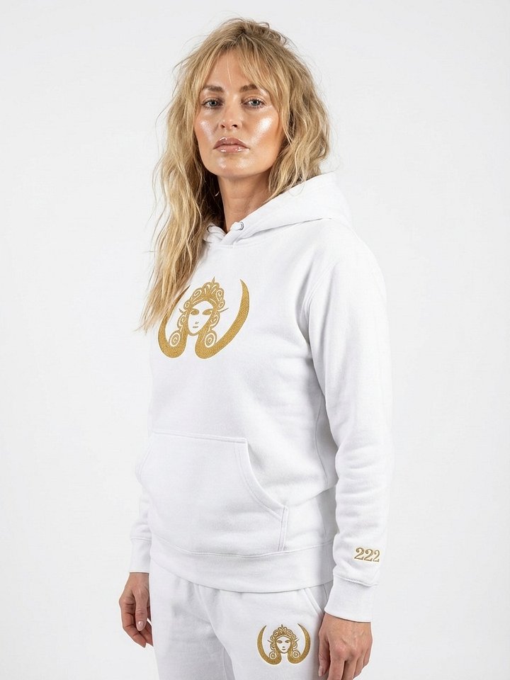 CIRCEMOON Divin Sacre Nombre 222 Hoodie, unisex, white product image (1)